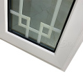 Thailand beige color mirror tinted green privacy protecting tempered double glass casement aluminium window for bedroom